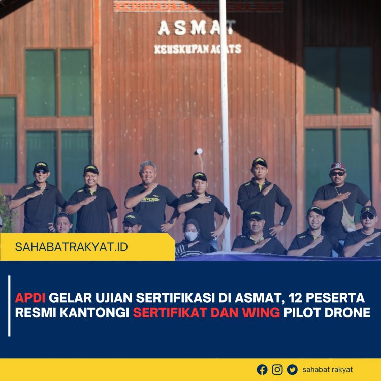 APDI Gelar Ujian Sertifikasi Di Asmat, 12 Peserta Resmi Kantongi Sertifikat Dan Wing Pilot Drone