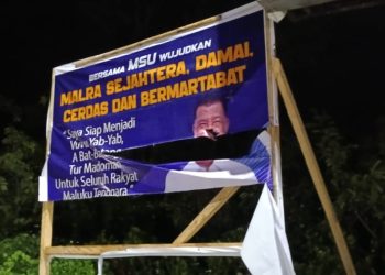 Foto Bukti Pengrusakan baliho MSU oleh OTK.