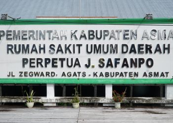 Nama Perpetua J. Safanpo yang diabadikan sebagai nama RSUD Kabupaten Asmat. Foto: Petter Letsoin.