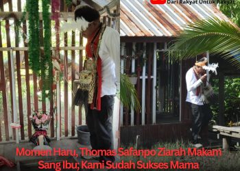 Momen Haru, Thomas Safanpo Ziarah Makam Sang Ibu; Kami Sudah Sukses Mama