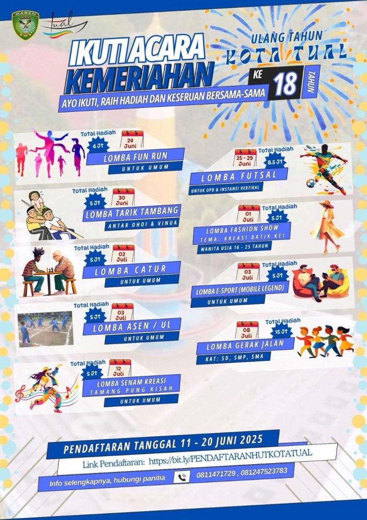 Kota Tual Bersiap Rayakan HUT ke-18 dengan Semangat Kebersamaan dan Sportivitas