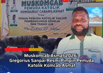 Muskomcab Asmat 2026: Gregorius Sanpai Resmi Pimpin Pemuda Katolik Komcab Asmat