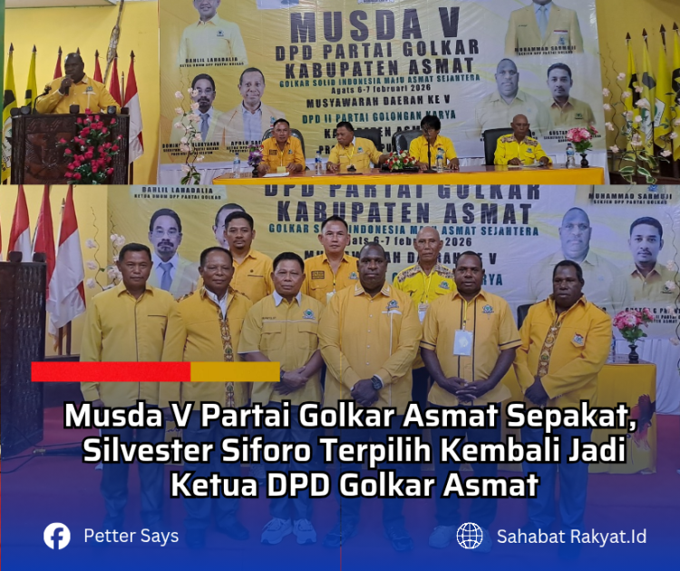 Musda Golkar Asmat Sepakat, Silvester Siforo Terpilih Kembali Jadi Ketua DPD