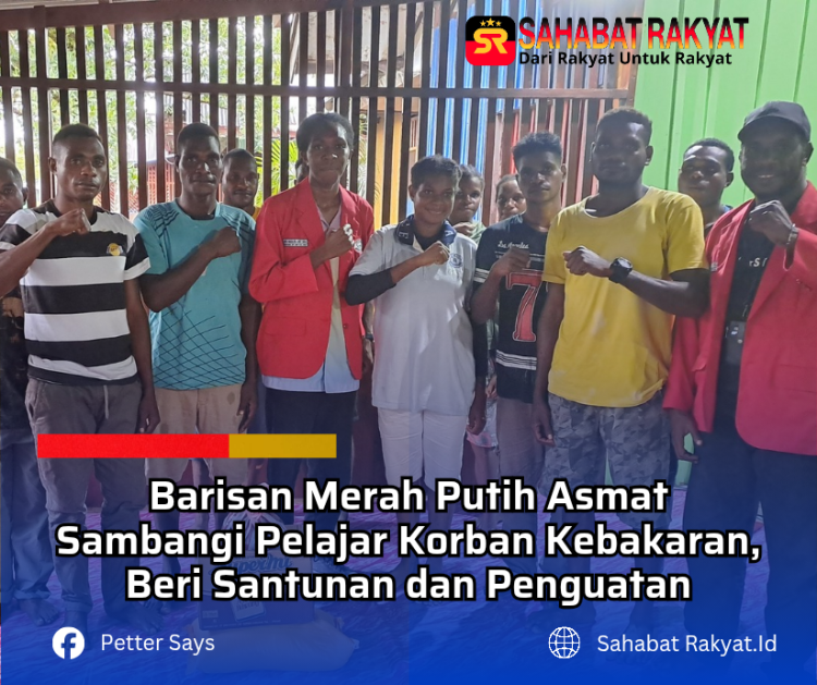 Barisan Merah Putih Asmat Sambangi Pelajar Korban Kebakaran, Beri Santunan dan Penguatan