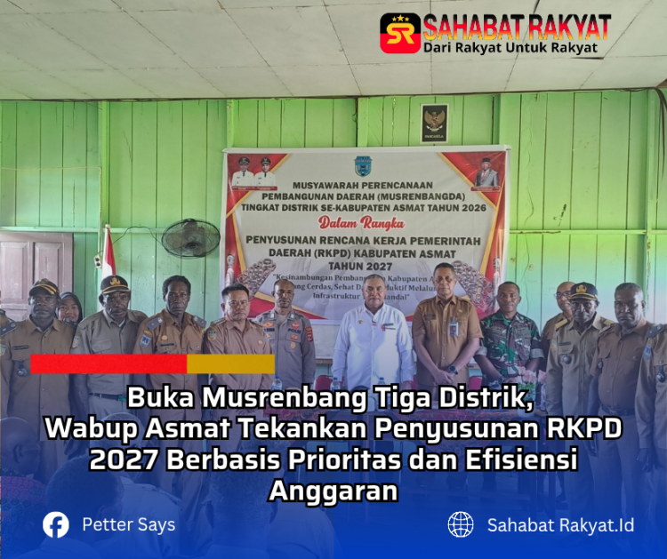 Buka Musrenbang Tiga Distrik, Wabup Asmat Tekankan Penyusunan RKPD 2027 Berbasis Prioritas dan Efisiensi Anggaran