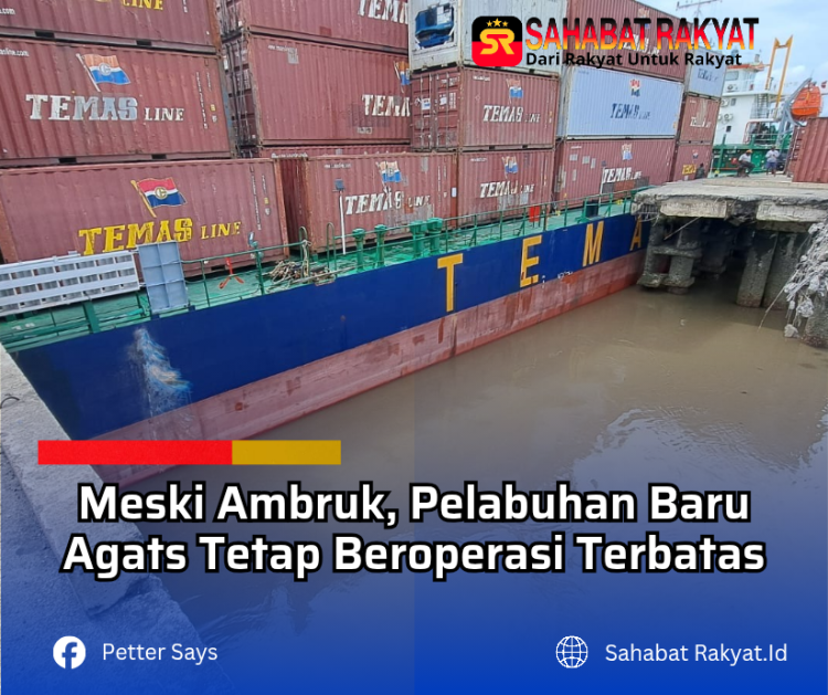 Meski Ambruk, Pelabuhan Baru Agats Tetap Beroperasi Terbatas