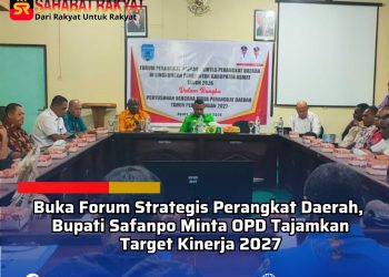 Buka Forum Strategis Perangkat Daerah,  Bupati Safanpo Minta OPD Tajamkan Target Kinerja 2027