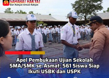 Apel Pembukaan Ujian Sekolah SMA/SMK se-Asmat: 561 Siswa Siap Ikuti USBK dan USPK