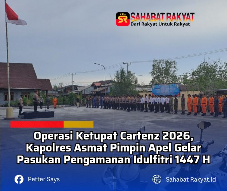 Operasi Ketupat Cartenz 2026, Kapolres Asmat Pimpin Apel Gelar Pasukan Pengamanan Idulfitri 1447 H