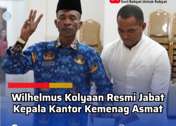 Wilhelmus Kolyaan Resmi Jabat Kepala Kantor Kemenag Asmat