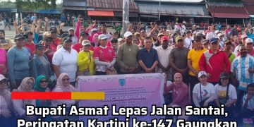 Bupati Asmat Lepas Jalan Santai, Peringatan Kartini ke-147 Gaungkan Perempuan Berdaya