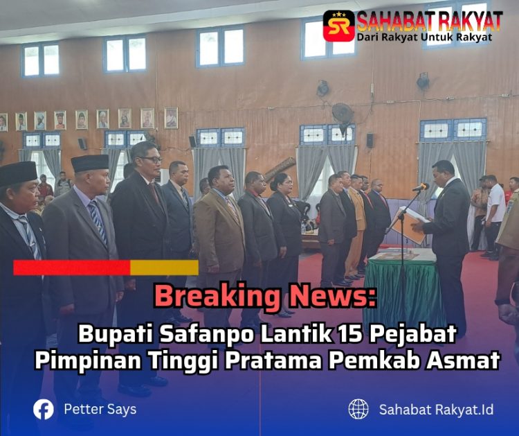 Breaking News: Bupati Safanpo Lantik 15 Pejabat Pimpinan Tinggi Pratama Pemkab Asmat