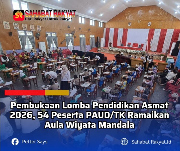 Pembukaan Lomba Pendidikan Asmat 2026, 54 Peserta PAUD/TK Ramaikan Aula Wiyata Mandala
