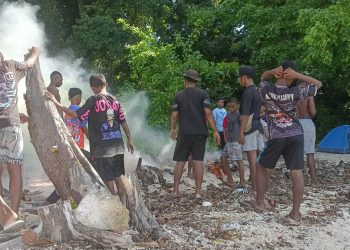 Siswa SMP Santi Dominico Savio Katlarat Gelar Aksi Bersih Pantai di Pulau Kelapa